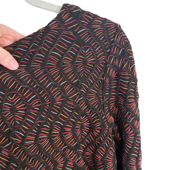 Ali Miles Geometric Multicolor Blouse Boho Artsy 3D Knit Womens Size Medium - Picture 7 of 7